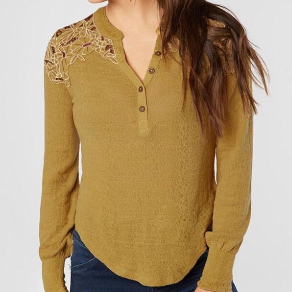 Free People Reed Green Combo Top